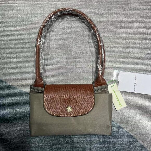 Nwt Le Pliage Turtle-Dove Grey Medium Handbag Canvas Shoulder Tote M — image 5 of 7